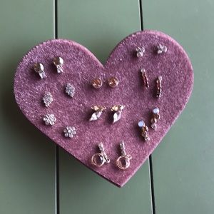 LOFT Ann Taylor - Heart Assorted Stud Earrings 9 PAIRS